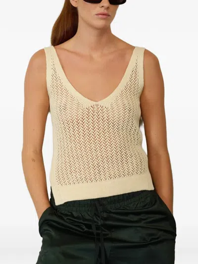 Cesar Casier Calvi Open-knit Top In Neutrals