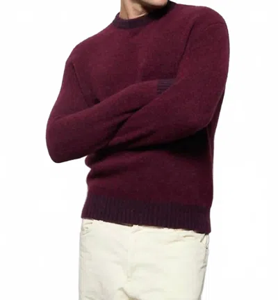 Cesar Casier Gstaad Crewneck Sweater In Wool Burgundy In Multi