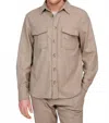 Cesar Casier Max Button Down Shirt In Camel In Brown