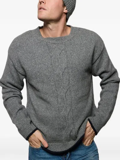 Cesar Casier Montana Cable-knit Sweater In Grey