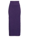Cesar Casier Woman Maxi Skirt Purple Size L Polyamide, Wool, Alpaca Wool, Elastane In Purple