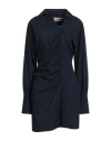 Cesar Casier Woman Mini Dress Navy Size L Wool, Viscose, Polyester In Blue