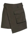 Cesar Casier Woman Mini Skirt Military Green Size M Polyester, Rayon, Wool In Green