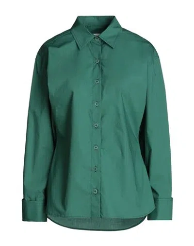 Cesar Casier Woman Shirt Sage Green Size M Cotton