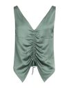 Cesar Casier Woman Top Sage Green Size L Viscose