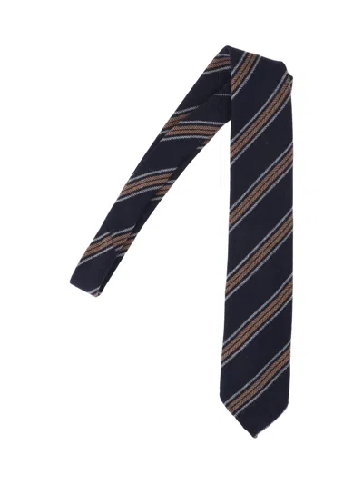 Cesare Attolini 100% Wool Woven Pattern Tie For Men In Multicolour
