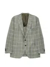 Cesare Attolini Check-pattern Blazer In Green