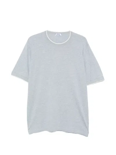 Cesare Attolini Contrast-trim T-shirt In Blue