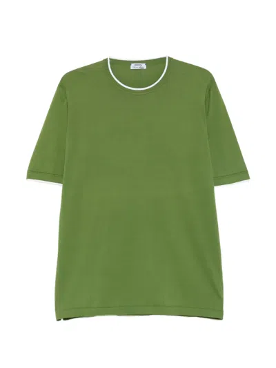 Cesare Attolini Contrast-trim T-shirt In Green