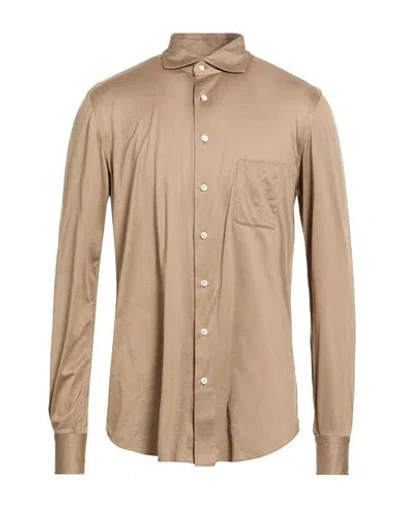 Cesare Attolini Man Shirt Khaki Size 16 ½ Cotton In Brown