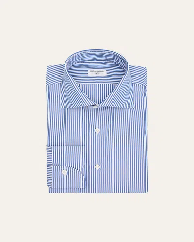 Cesare Attolini Men's Bengal Cotton Dress Shirt In Blue