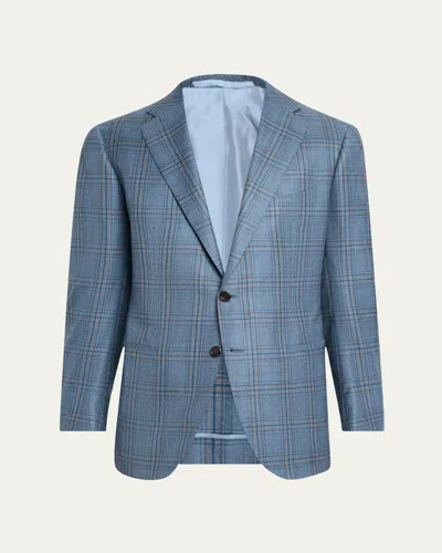 Cesare Attolini Men's Cashmere And Silk Large Plaid Sport Coat