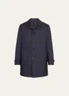 Cesare Attolini Men's Cashmere Button-front Raincoat In B31-navy
