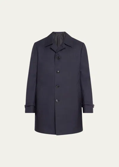 Cesare Attolini Men's Cashmere Button-front Raincoat In B31-navy