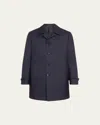 Cesare Attolini Men's Cashmere Button-front Raincoat In Navy