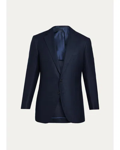 Cesare Attolini Men's Cashmere Hopsack Single-breasted Sport Coat In Blue