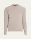Cesare Attolini Men's Cashmere Melange Rib Crewneck Sweater In Brown