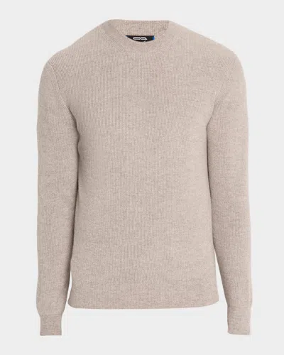 CESARE ATTOLINI MEN'S CASHMERE MELANGE RIB CREWNECK SWEATER