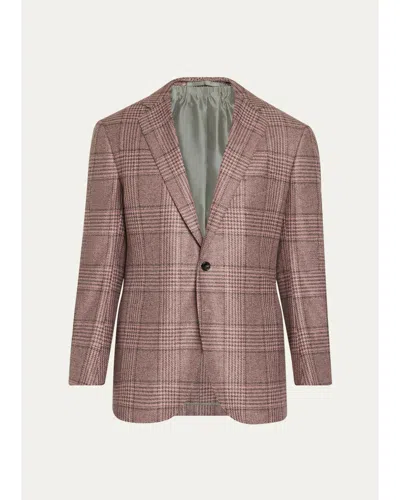 Cesare Attolini Men's Cashmere Plaid Sport Coat In Brown