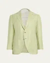 Cesare Attolini Men's Cashmere, Silk And Linen Single-breasted Sport Coat In Green