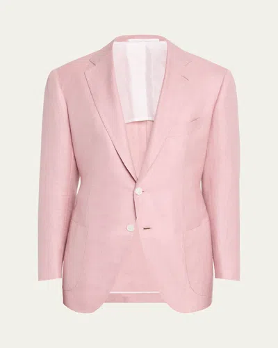 Cesare Attolini Men's Cashmere, Silk And Linen Single-breasted Sport Coat In Pink