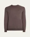 Cesare Attolini Men's Cashmere-silk Crewneck Sweater In Brown