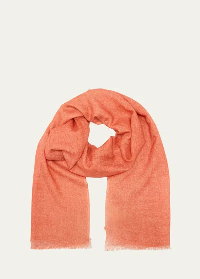 Cesare Attolini Men's Cashmere-silk Scarf In Orange