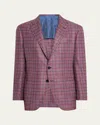 Cesare Attolini Men's Cashmere Windowpane Check Sport Coat In Multi