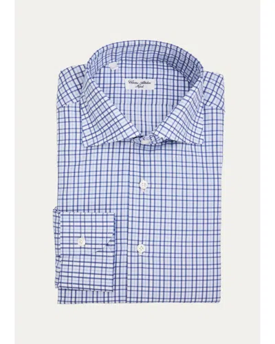 Cesare Attolini Men's Checked Cotton Dress Shirt In Blue