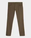 Cesare Attolini Men's Cotton And Cashmere Slim Five-pocket Pants In Green