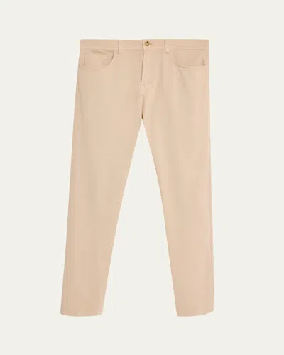 Cesare Attolini Men's Cotton And Cashmere Slim Five-pocket Pants In Beige
