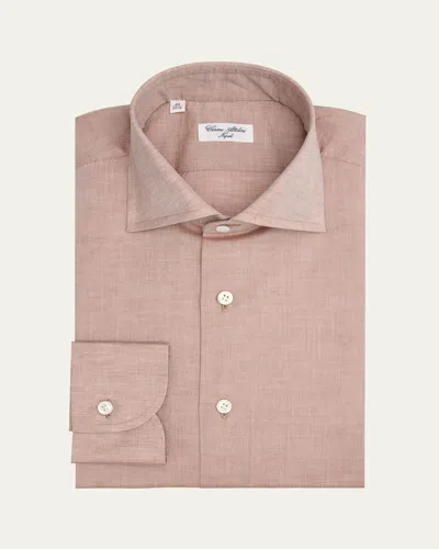 Cesare Attolini Men's Cotton And Linen Sport Shirt In Beige