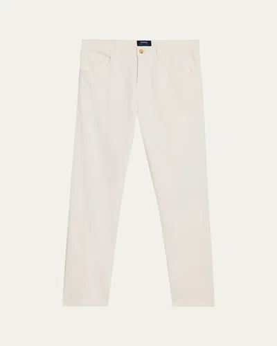 Cesare Attolini Men's Cotton Bull Slim Straight-leg Five-pocket Pants In White