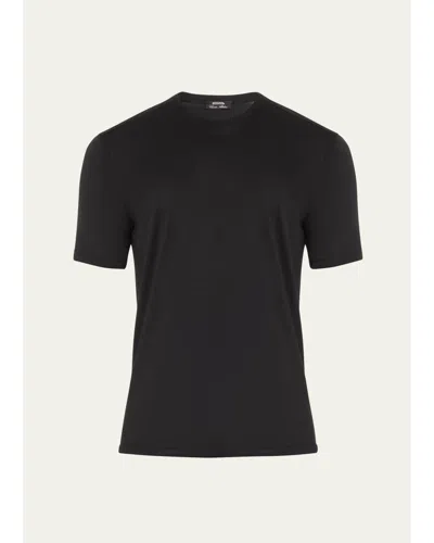 Cesare Attolini Men's Cotton Crew T-shirt In Black