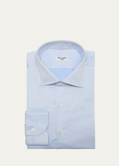 Cesare Attolini Men's Cotton Dress Shirt In Blue