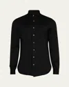 Cesare Attolini Men's Cotton Jersey Sport Shirt In Black