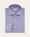 Cesare Attolini Men's Cotton Micro-check Sport Shirt In Blue
