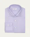 Cesare Attolini Men's Cotton Micro-check Spread Collar Dress Shirt In Purple
