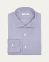 Cesare Attolini Men's Cotton Mini Check Dress Shirt In Blue