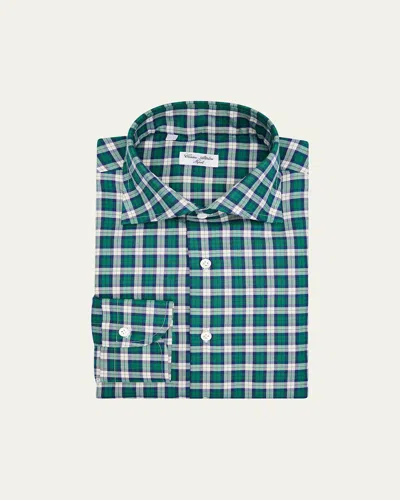 Cesare Attolini Men's Cotton Plaid Button-down Shirt In Blue