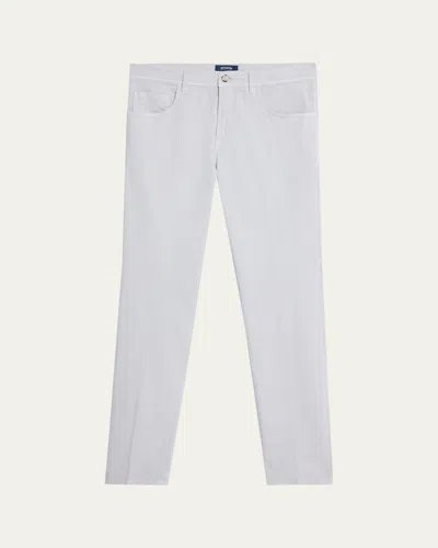 Cesare Attolini Men's Cotton Slim Straight-leg Five-pocket Pants In Gray