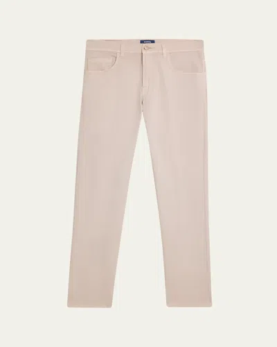 Cesare Attolini Men's Cotton Slim Straight-leg Five-pocket Pants In Neutral
