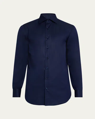 Cesare Attolini Men's Cotton Sport Shirt In 006-navy