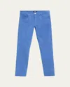 Cesare Attolini Men's Cotton-stretch Slim 5-pocket Pants In Blue