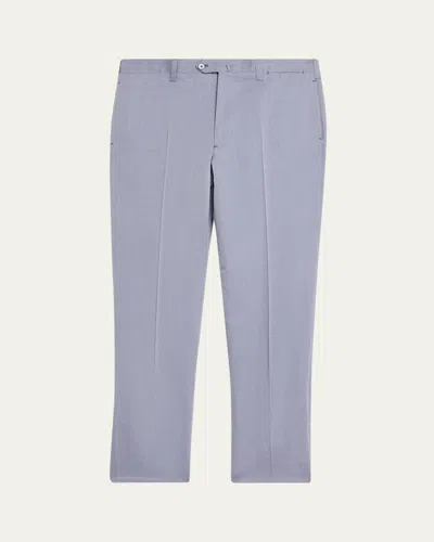 Cesare Attolini Men's Cotton-wool Twill Pants In Blue
