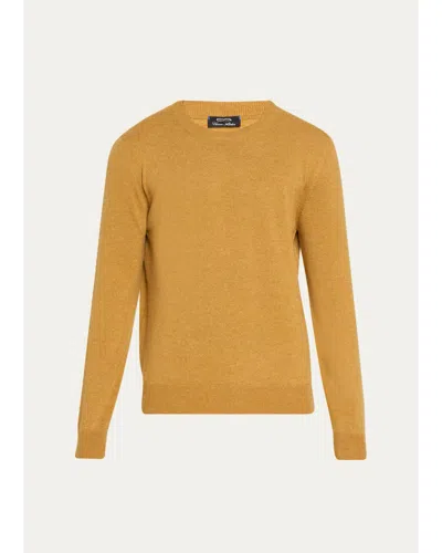 Cesare Attolini Men's Crewneck Melange Knit Crewneck Sweater In Beige