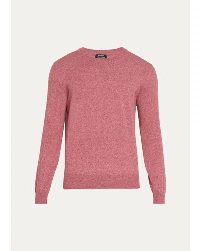 Cesare Attolini Men's Crewneck Melange Knit Crewneck Sweater In Purple