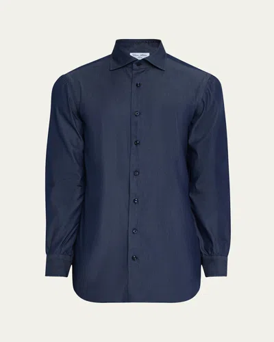 Cesare Attolini Men's Denim Sport Shirt In B21-denim