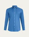 Cesare Attolini Men's Denim Sport Shirt In Blue