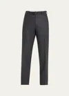 Cesare Attolini Men's Flat-front Flannel Trousers In Grey